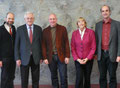 Besuch bei der Hochschule Mannheim (v.l.n.r.): Prof. Dr. Werner Grundmann, Prof. Jüttner, Prof. Dr. Dieter Leonhard, Marianne Seitz, Prof. Dr. Christian Maercker