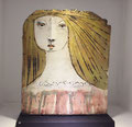 "blond head"céramique pièce unique de Christy Keeney H/32cm -galerie d'art Biot