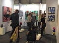 Le stand de la galerie Gabel à St'Art Strasbourg avec Philippe Berry (bronze), Lyle Carbajal (peintures)
