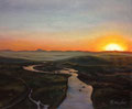 Sunset Over The Tweed, Size: 10" x 12" (25cm x 31cm)