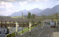 ...fährt der Zug im Bahnhof Atzwang/Campodazzo ein