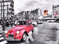 Red 2CV at Moulin rouge - Paris