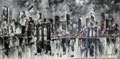 the bridge (120x60) - acrilico su tela tecnica mista