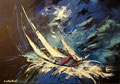 the wind (70x50) - acrilico su tela tecnica mista