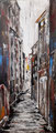 Città vecchia  35 x 80 acrilico tecnica mista