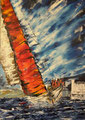 the giant (70x100) - acrilico su tela tecnica mista