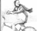 「少女は自転車にのって」　（A4　鉛筆/紙）2014/05/10up