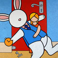 "Alice" tecnica mista su tela 100x100 anno 2007