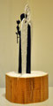 Arcangelo Gabriele, scultura in metallo e legno, 2 misure h 32 / 42 cm, anno 2014