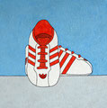 "Le prime scarpine" tecnica mista su tela 50x50 anno 2007