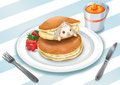 クリームうさぎとパンケーキ