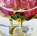 ROSE IM GLAS II  2023   -   Acrylfarbe auf LW   -   0,8m x 0,8m