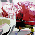 ROSE IM GLAS I  2023   -   Acrylfarbe auf LW   -   0,8m x 0,8m