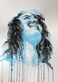 "larmes de joie bleues" 70 x 50 cm (oeuvre sur papier)