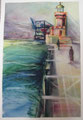 Caminando hacia el faro. 2007. 31 x 41 cm.