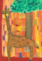 Giraffe in der Savanne, Matteo Herget, Klasse 4b