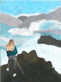 "Wanderer im Nebelmeer" nach Caspar David Friedrich, Julia Woicik, Klasse 9
