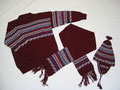 Modell. SSet113 - Set - Pully, Schal & Aymara-Kappe im Set