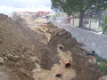 Protección de los tubos con arena