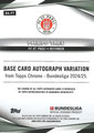 Trading Card BA-PT: Rückseite Trading Card (Gold 09/50): Philipp Treu; Topps Chrome Bundesliga 2024/25; Topps