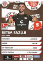 Betim Fazliji; Rückseite Autogrammkarte: Saison 2022/23 (2. Bundesliga)