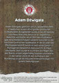 Rückseite Trading Card 25: Adam Dzwigala (Rote Parallel 92/99); On-Card Signature (Aktueller Kader); UltimateDropz