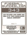Sticker 343: Rückseite Sticker; Fußball Bundesliga  (Offizielle Bundesliga Sticker-Sammlung 2010/2011 Autogramm-Auflage); Topps  