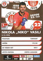 Nikola Vasilj; Rückseite Autogrammkarte: Saison 2022/23 (2. Bundesliga)