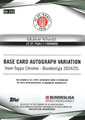 Trading Card BA-ESA: Rückseite Trading Card (Orange 03/25): Philipp Treu; Topps Chrome Sapphire Edtion (Season 2024/25); Topps