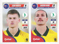 Sticker 183: Ajdin Hrustic / Jackson Irvine; Qatar 2022; Navarrete (Peru)