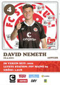 David Nemeth; Rückseite Autogrammkarte: Saison 2023/24 (2. Bundesliga)