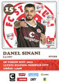 Danel Sinani; Rückseite Autogrammkarte: Saison 2023/24 (2. Bundesliga)