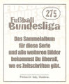 Rückseite eines Stickers dieser Serie; Fußball Bundesliga (Das Sticker-Album zur Endphase der Saison 97/98);Panini Bilderdienst, Nettetal, Kaldenkirchen 