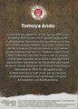 Rückseite Trading Card 15: Tomoya Ando (Rote Parallel 92/99); On-Card Signature (Aktueller Kader); UltimateDropz