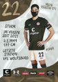 Omar Marmoush; Rückseite Autogrammkarte: Saison 2020/21 (2. Bundesliga) Variante 2: Rückseite: Schriftzug oben rechts: Mein Verein 111