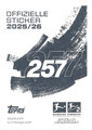 Rückseite eines Stickers dieser Serie; Fußball Bundesliga (Offizielle Sticker-Sammlung 2025/2026); Topps