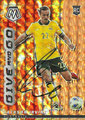 Trading Card 27 mit Originalunterschrift: Give and Go: Jackson Irvine (Orange Fluorescent); 2021-22 Panini Mosaic Road to FIFA World Cup Soccer Cards; (Panini America)