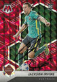 Trading Card 147 mit Originalunterschrift: Jackson Irvine (Mosaic Reactive Red); 2021-22 Panini Mosaic Road to FIFA World Cup Soccer Cards; (Panini America)