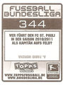  Sticker 344: Rückseite Sticker; Fußball Bundesliga  (Offizielle Bundesliga Sticker-Sammlung 2010/2011 Autogramm-Auflage); Topps  