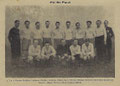 Mannschaftspostkarte 1: Saison: 1947/48; Spieler V. l. n. r.: Trainer Gerschler, Lehmann Schaffer, Machate, Miller, Dzur, Börner, Michael, Famula, Sportlehrer Hauptvogel; knieend: Appel, Stender, Thiele, Hempel, Köwitz; Ligazugehörigkeit: Oberliga Nord 