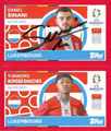 Sticker LUX 14 mit Originalunterschrift: Danel Sinani / Sticker LUX 15: Yvandro Borges Sanches: UEFA EURO 2024 Germany (Swiss Edition); Topps