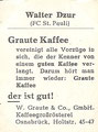Rückseite eines Sammelbildes: Variante 2: Graute, Kaffee, Osnabrück