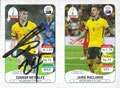 Sticker 227 /228: Connor Metcalfe mit Originalunterschrift / Jamie Maclaren ; Qatar 2022; Unbekannt (Peru)