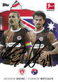 Trading Card ohne Nummer mit Originalunterschrift: Jackson Irvine / Connor Metcalfe; International Stars 2024/25; Topps