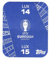 Sticker LUX 14: Danel Sinani / Sticker LUX 15: Yvandro Borges Sanches: Rückseite Sticker; UEFA EURO 2024 Germany (Standard Edition); Topps