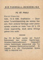 Sammelkarte ohne Nummer: Rückseite Sammelkarte; Die Fußball Bundesliga; Heinerle, Wundertüten, Hugo Hein KG, Bamberg