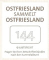 Sticker 144: Rückseite Sticker; Ostfriesland sammelt Ostfriesland; Juststicket 
