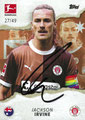 Trading Card ohne Nummer signiert: Jackson Irvine (Orange 27/49); International Stars 2024/25; Topps