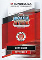 Trading Card 378: Rückseite Trading Card; Topps Match Attax 2020/2021; Topps