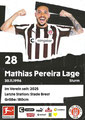 Rückseite Autogrammkarte: Saison 2025/26 (1. Bundesliga)